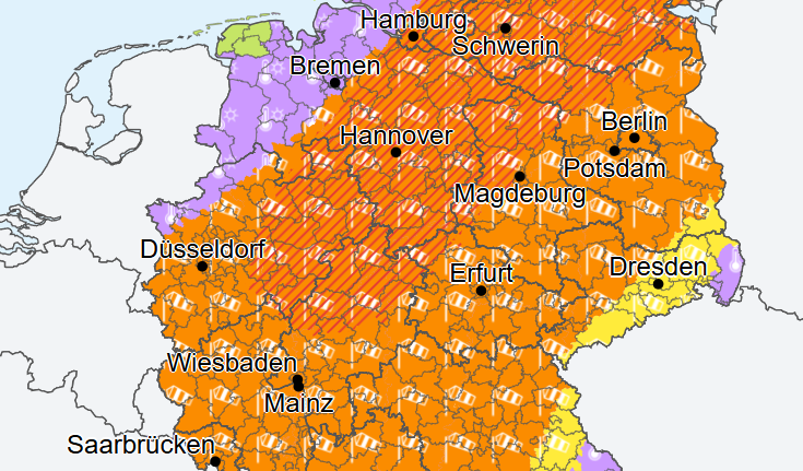 DWD warnt: Ganz Deutschland wird zur Gefahrenzone